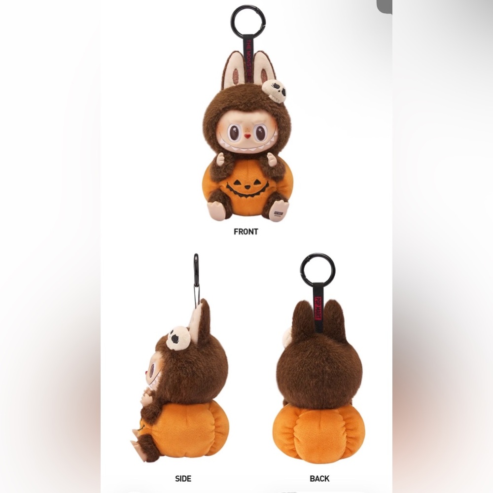 Authentic The Monster Happy Halloween Party- Sitting PUMPKIN Vinyl Plush Pendant - Picture 5 of 6